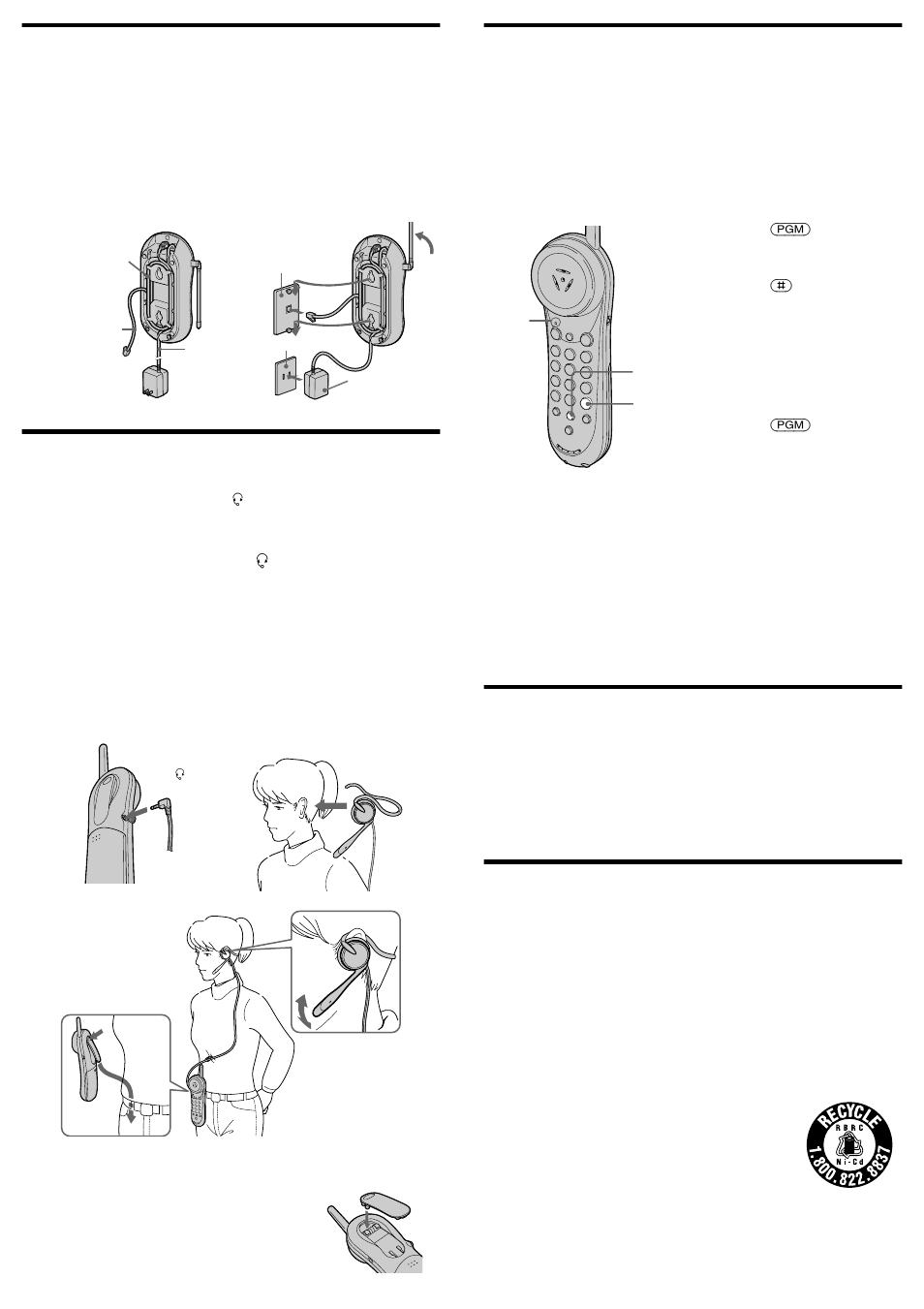 Montaje de la unidad base en una pared, Reinstalación de la presilla para el cinturón, Reposición del código digital de seguridad | Mantenimiento, Notas sobre las fuentes de alimentación | Sony SPP-N1003 User Manual | Page 9 / 10