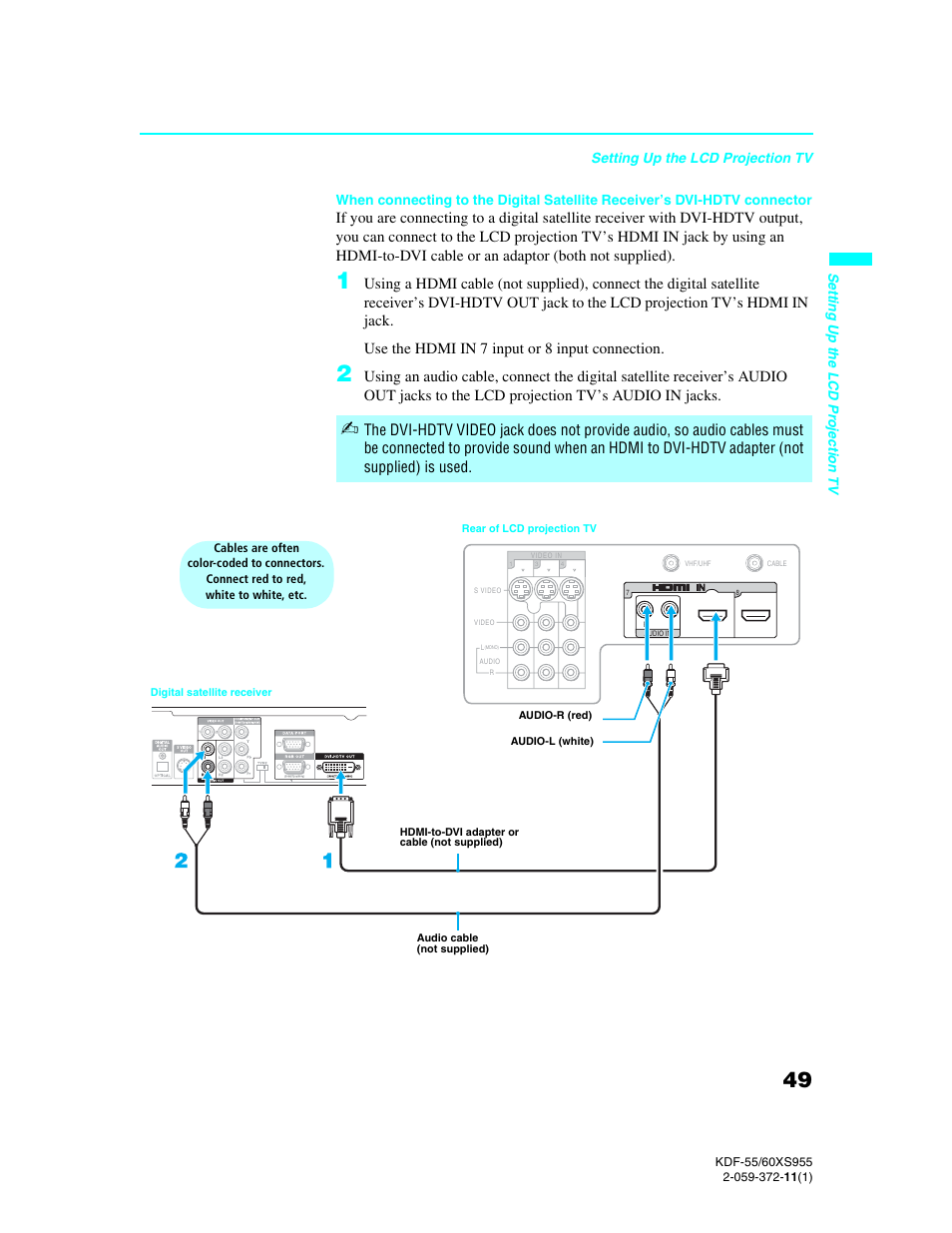 Sony GRAND WEGA KDF-55XS955 User Manual | Page 49 / 129