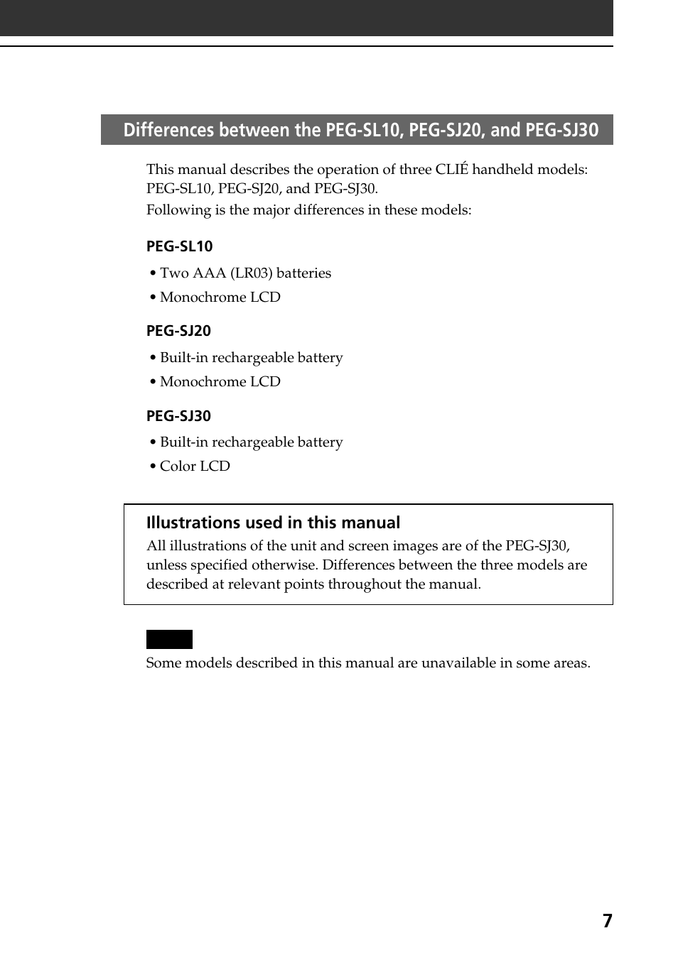 Sony PEG-SJ30 User Manual | Page 7 / 68