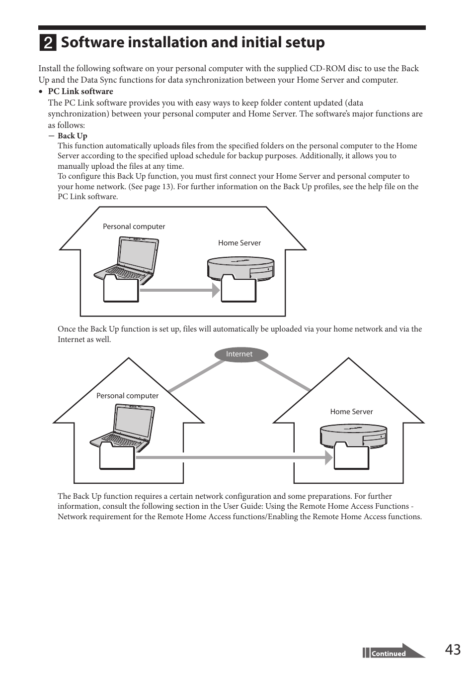 Software installation and initial setup | Sony VAIO VGF-HS1 User Manual | Page 43 / 48