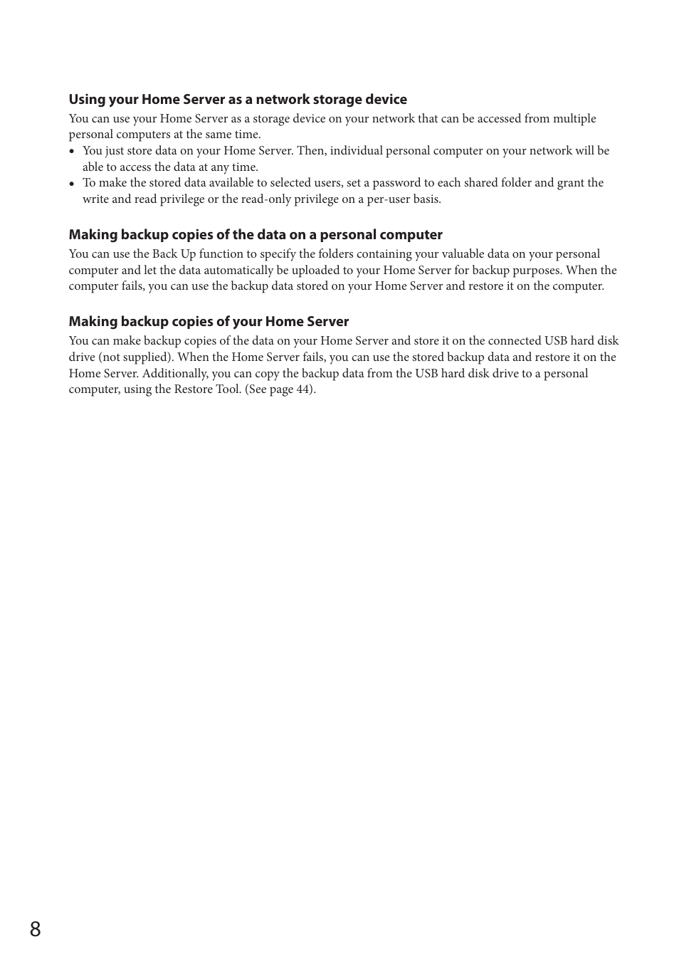 Sony VAIO VGF-HS1 User Manual | Page 8 / 48