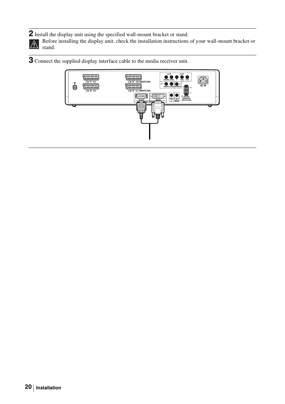 Installation | Sony WEGA KLV-30MR1 User Manual | Page 20 / 304