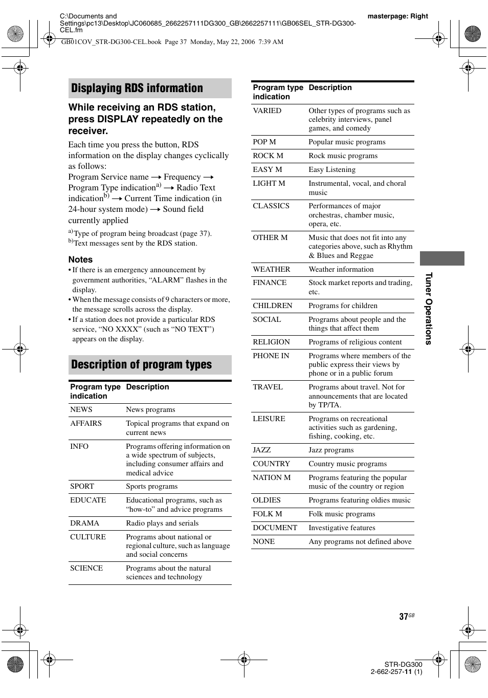 Sony STR-DG300 User Manual | Page 37 / 48