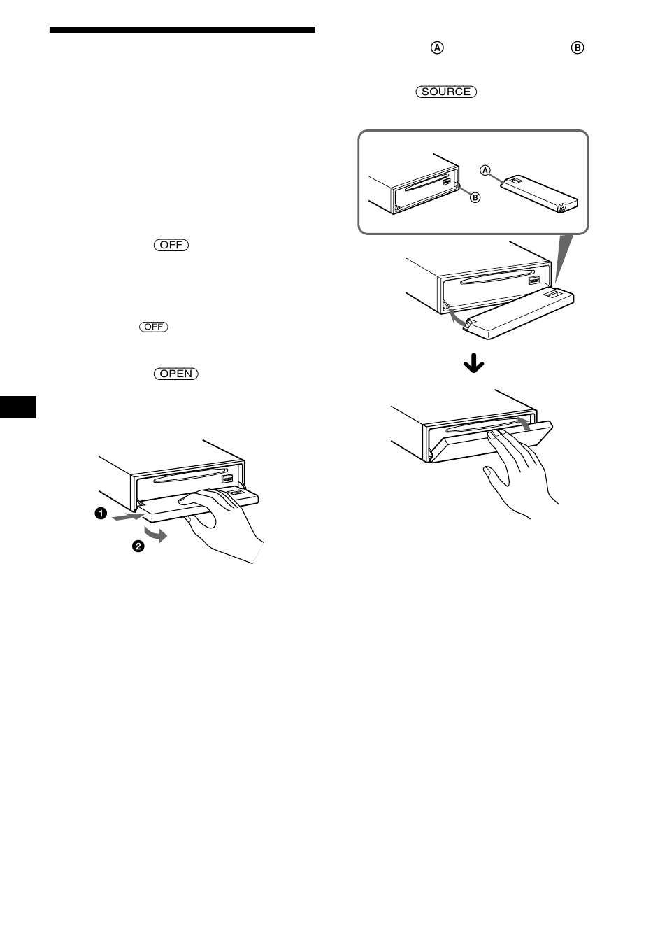 Retrait de la façade, 8retrait de la façade | Sony CDX-CA900X User Manual | Page 36 / 84