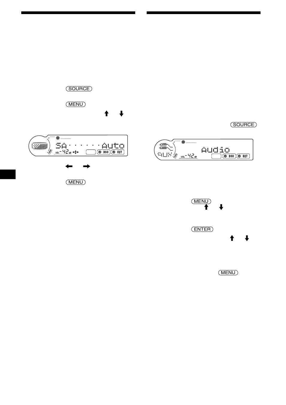 Sélection de l’analyseur de spectre (sa), Raccordement d’un appareil audio auxiliaire, Sélection de l’analyseur de spectre | Raccordement d’un appareil audio, Auxiliaire, 22 sélection de l’analyseur de spectre (sa) | Sony CDX-CA900X User Manual | Page 50 / 84