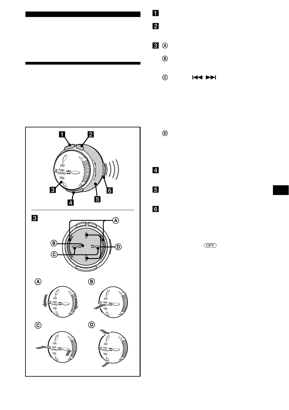 Otras funciones, Uso del mando rotatorio, Ab d c | Ad b c | Sony CDX-CA900X User Manual | Page 73 / 84