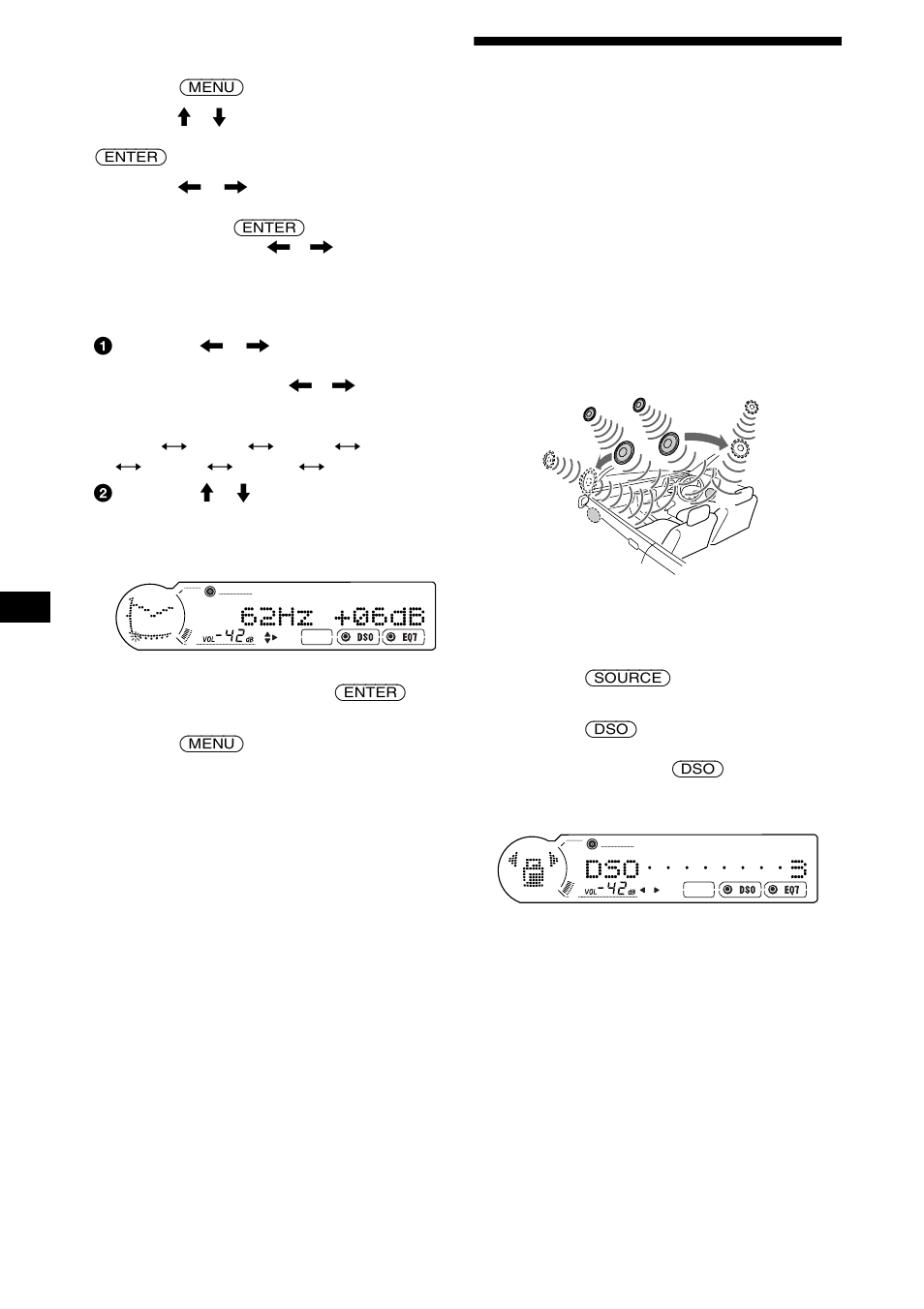 Ajuste del organizador de sonido de baja, Frecuencia dinámico (dso) | Sony CDX-CA900X User Manual | Page 76 / 84