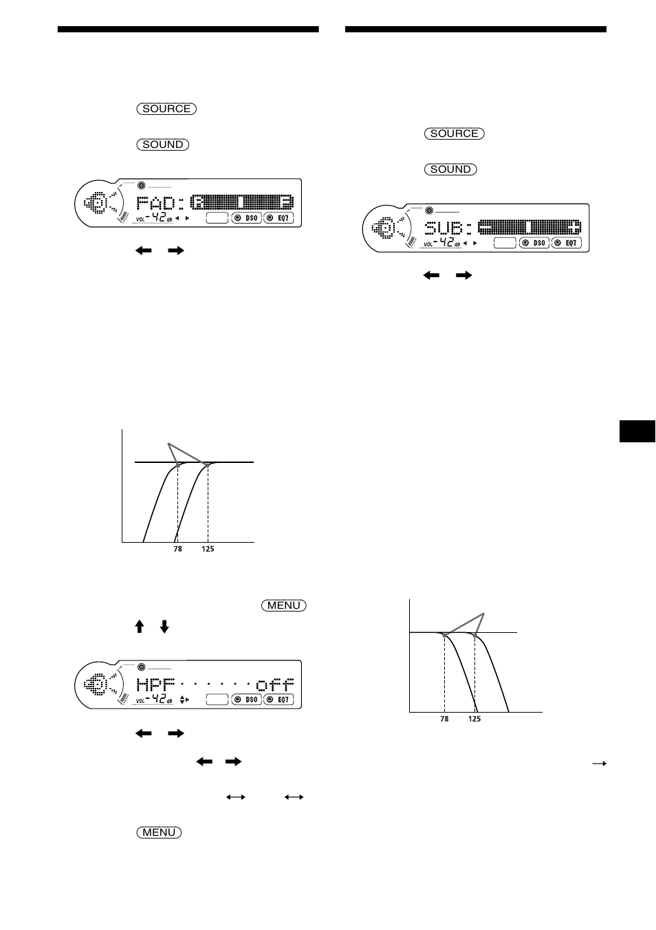 Ajuste del volumen frontal y posterior, Potenciadores de graves, 21 ajuste del volumen frontal y posterior | Sony CDX-CA900X User Manual | Page 77 / 84