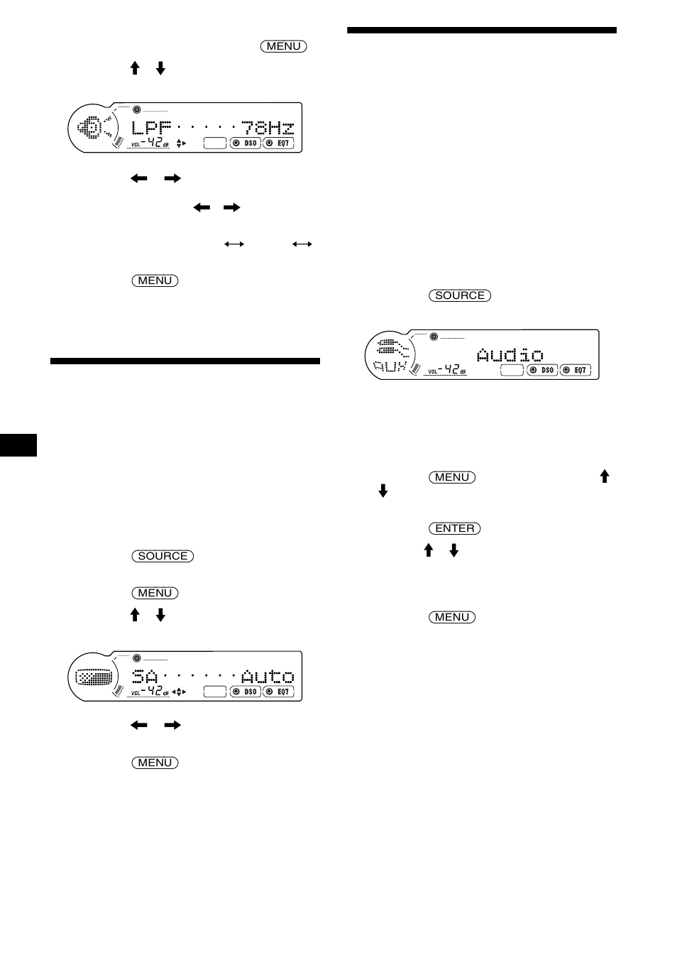 Selección del analizador de espectros (sa), Conexión de equipos auxiliares de audio, Selección del analizador de | Espectros (sa), Conexión de equipos auxiliares de, Audio | Sony CDX-CA900X User Manual | Page 78 / 84