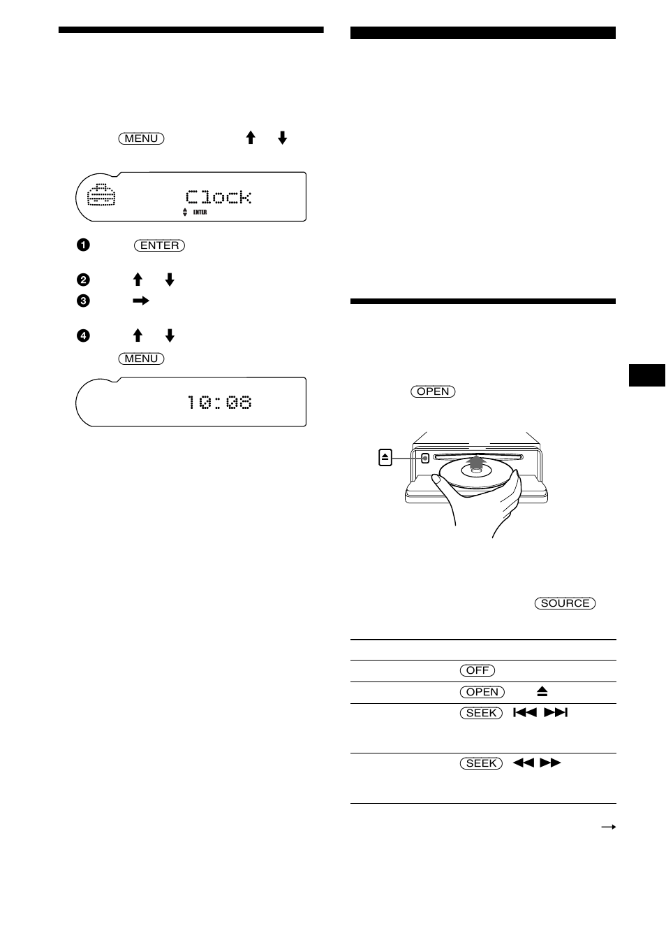 Setting the clock, Cd player cd/md unit (optional), Playing a disc | 9setting the clock | Sony CDX-CA900X User Manual | Page 9 / 84
