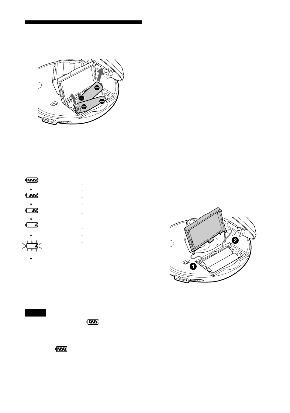 Using the dry batteries | Sony D-FJ401 User Manual | Page 22 / 32