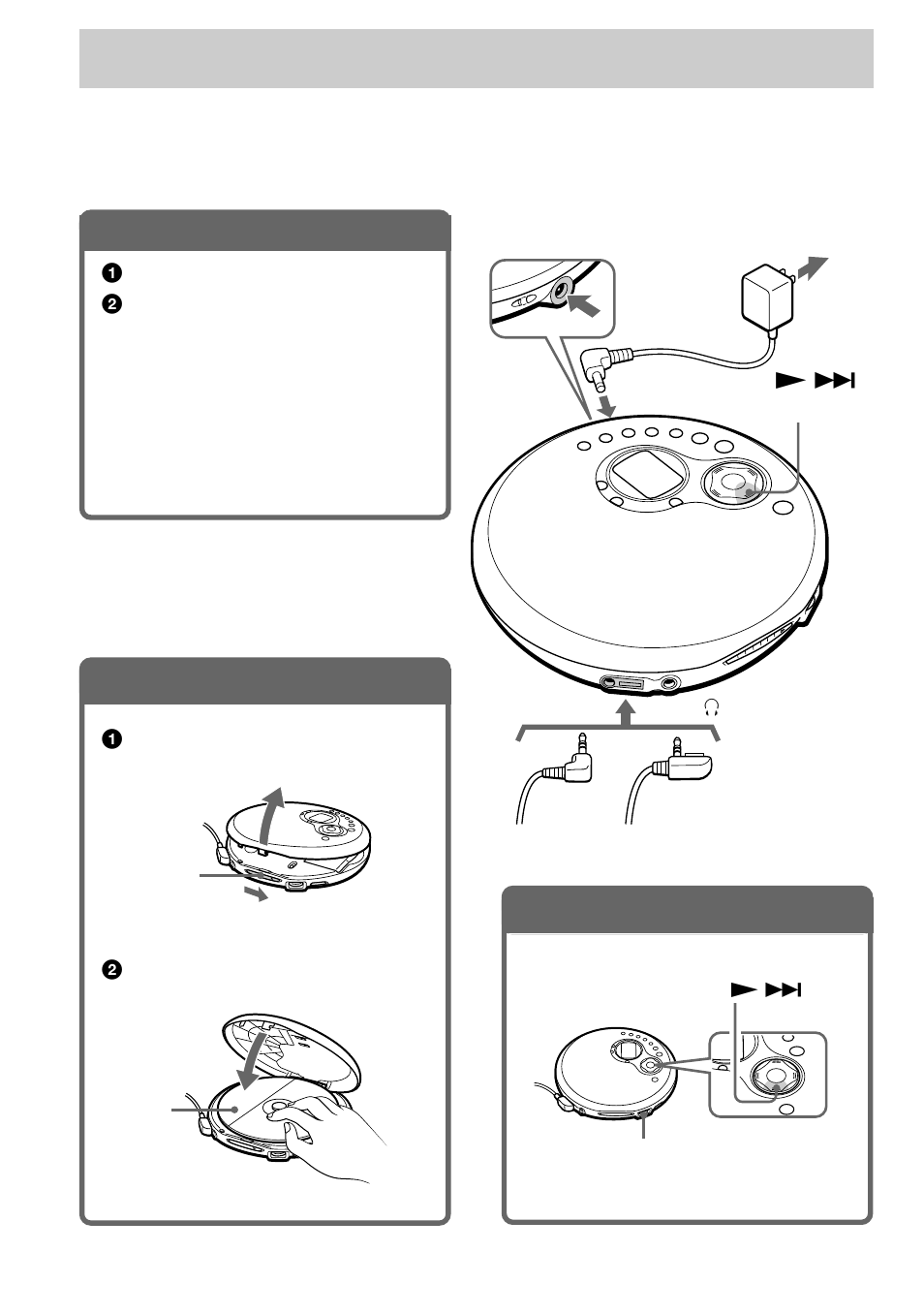Playing a cd, Connect your cd player, Insert a cd | Play a cd, 1 . connect your cd player, 2 . insert a cd, 3 . play a cd | Sony D-FJ401 User Manual | Page 6 / 32