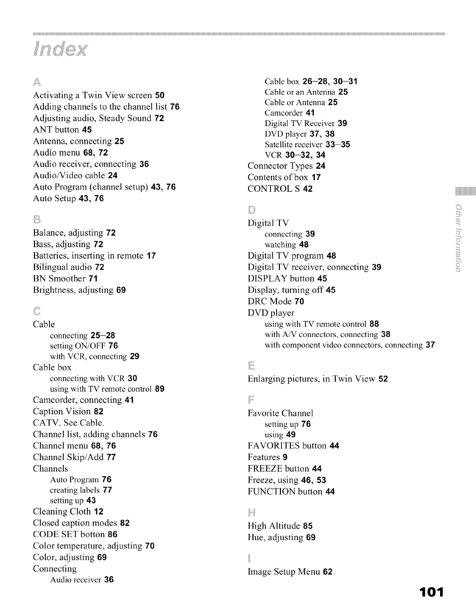 Sony KFO50WE610 User Manual | Page 101 / 104