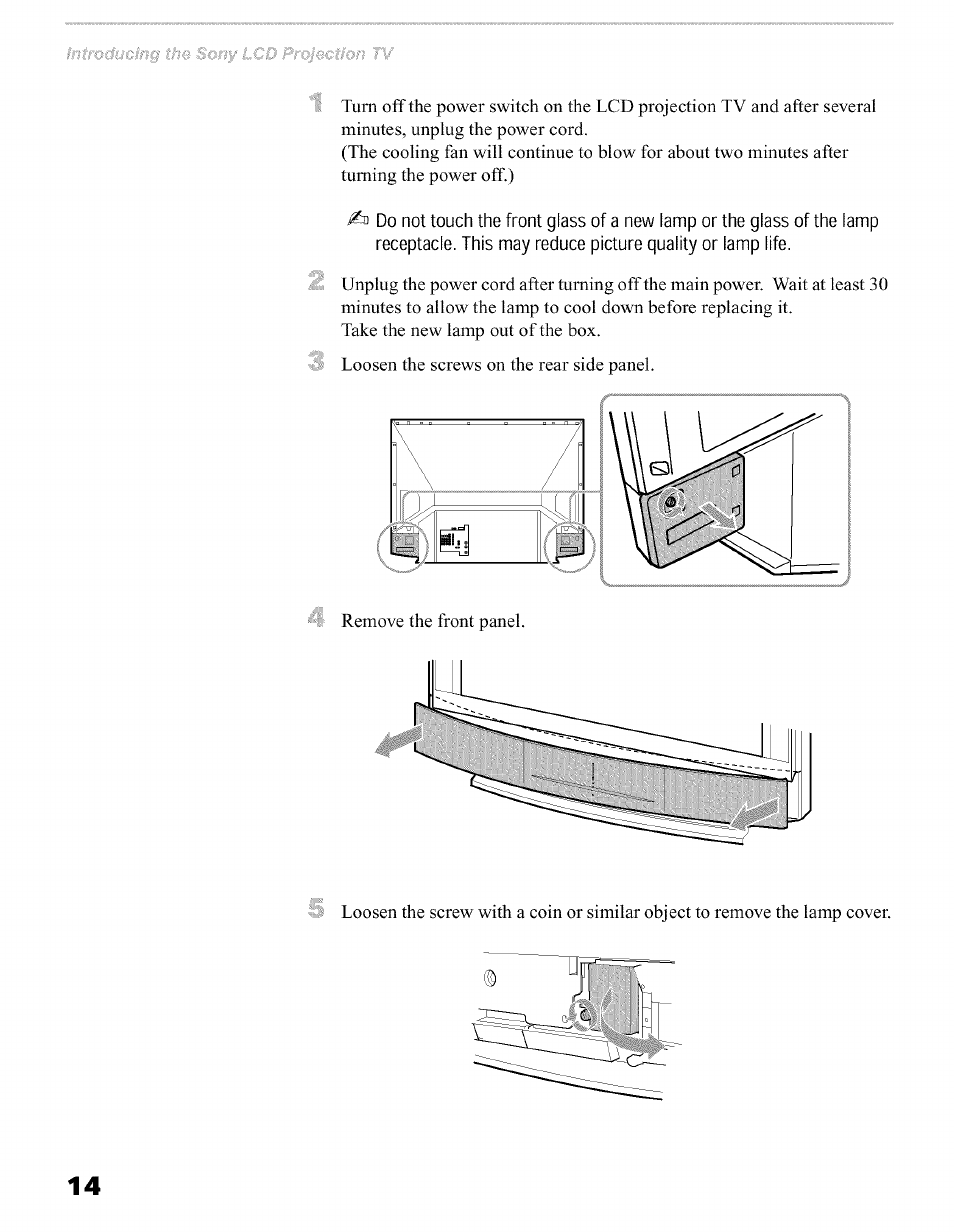 Sony KFO50WE610 User Manual | Page 14 / 104