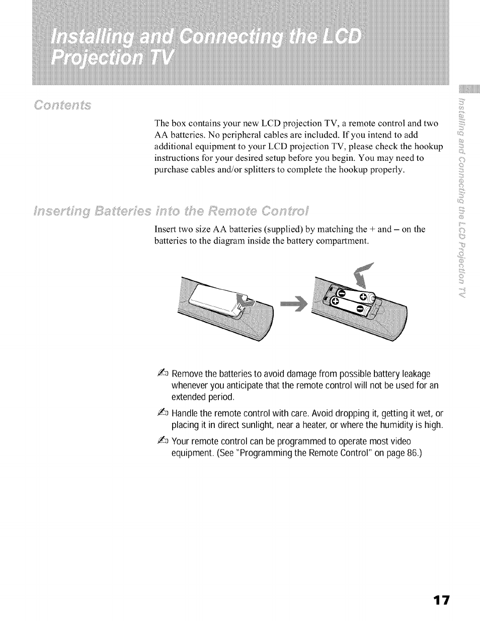 Sony KFO50WE610 User Manual | Page 17 / 104