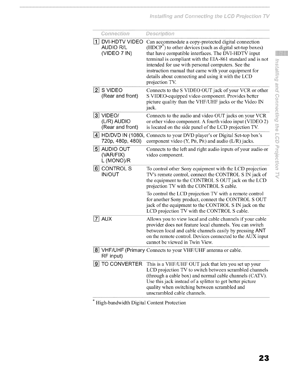 Sony KFO50WE610 User Manual | Page 23 / 104