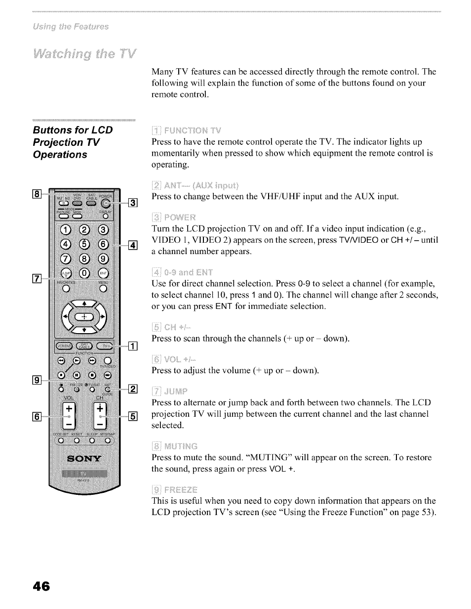 Sony KFO50WE610 User Manual | Page 46 / 104