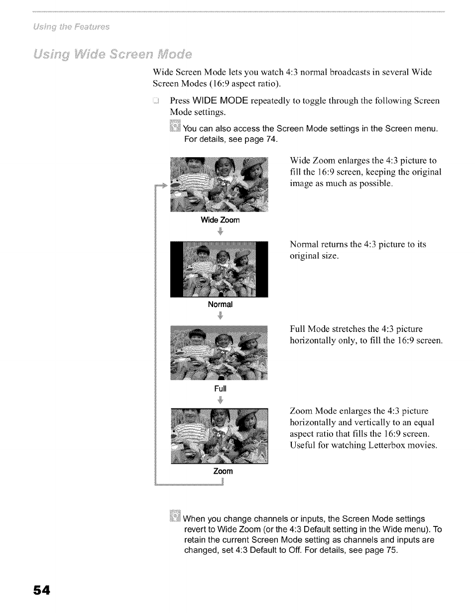 Sony KFO50WE610 User Manual | Page 54 / 104