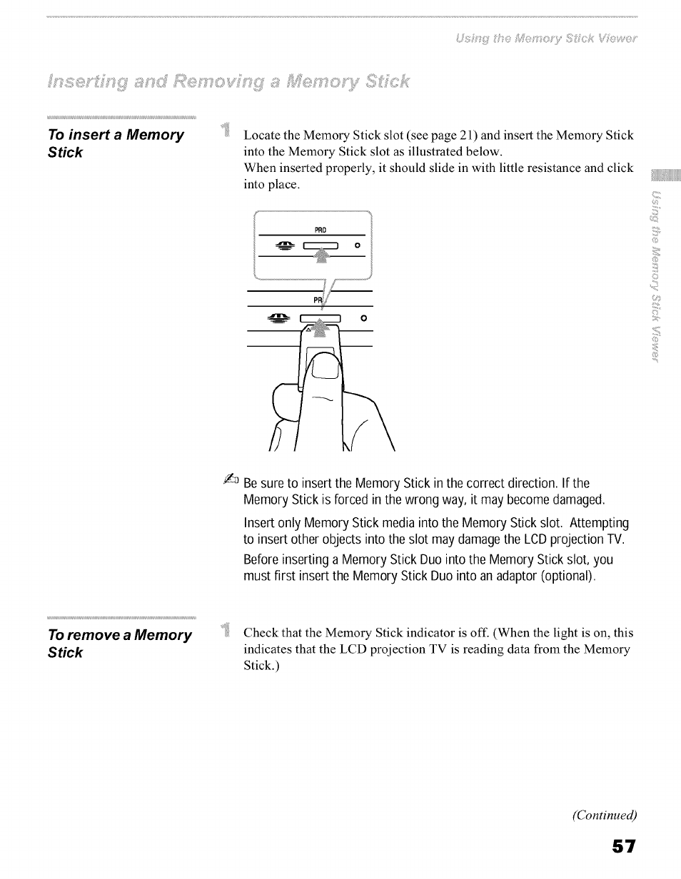 Tunuiilriu urt;i rn;fiitsvi:m b mluuuxsry rticii | Sony KFO50WE610 User Manual | Page 57 / 104