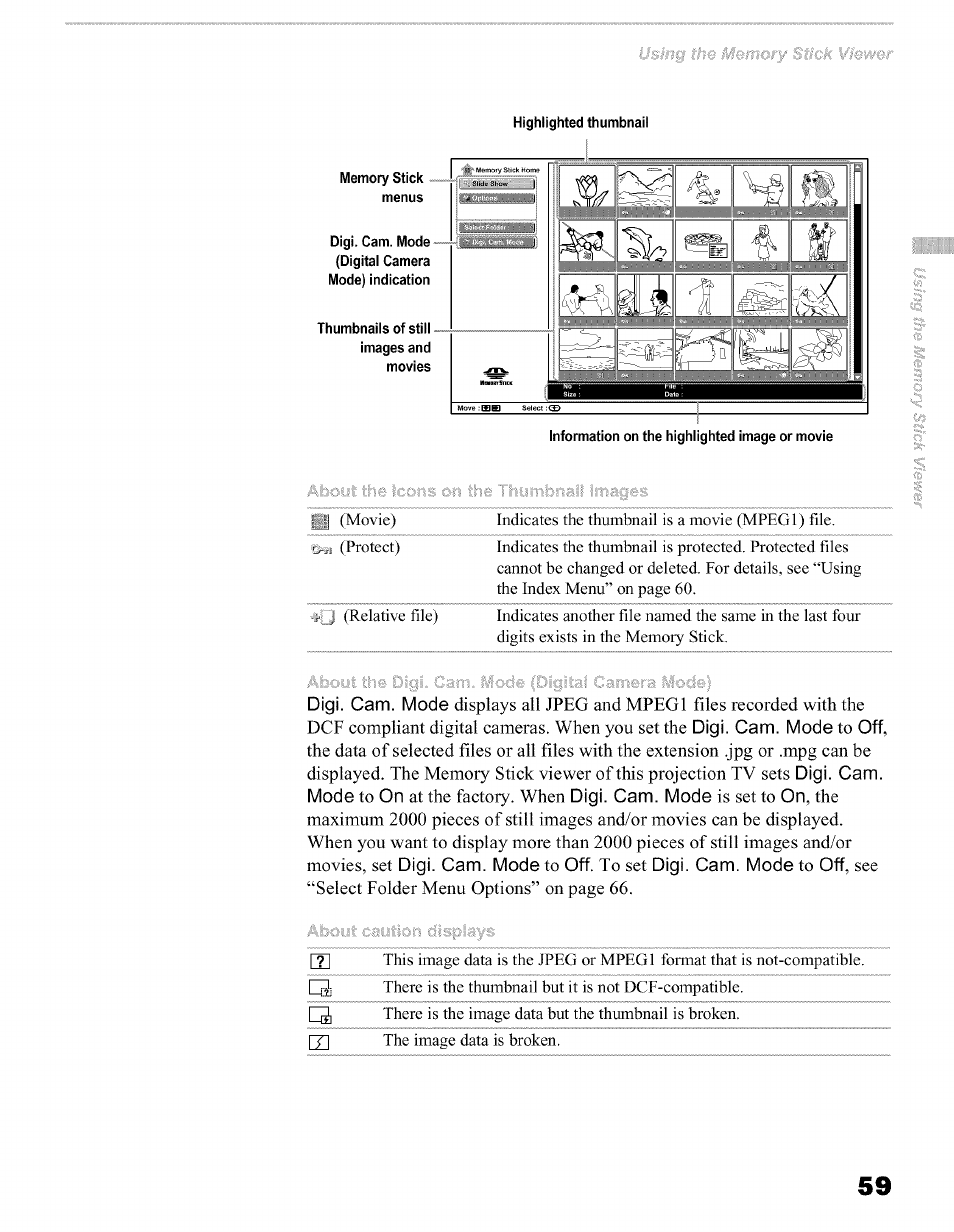 Sony KFO50WE610 User Manual | Page 59 / 104