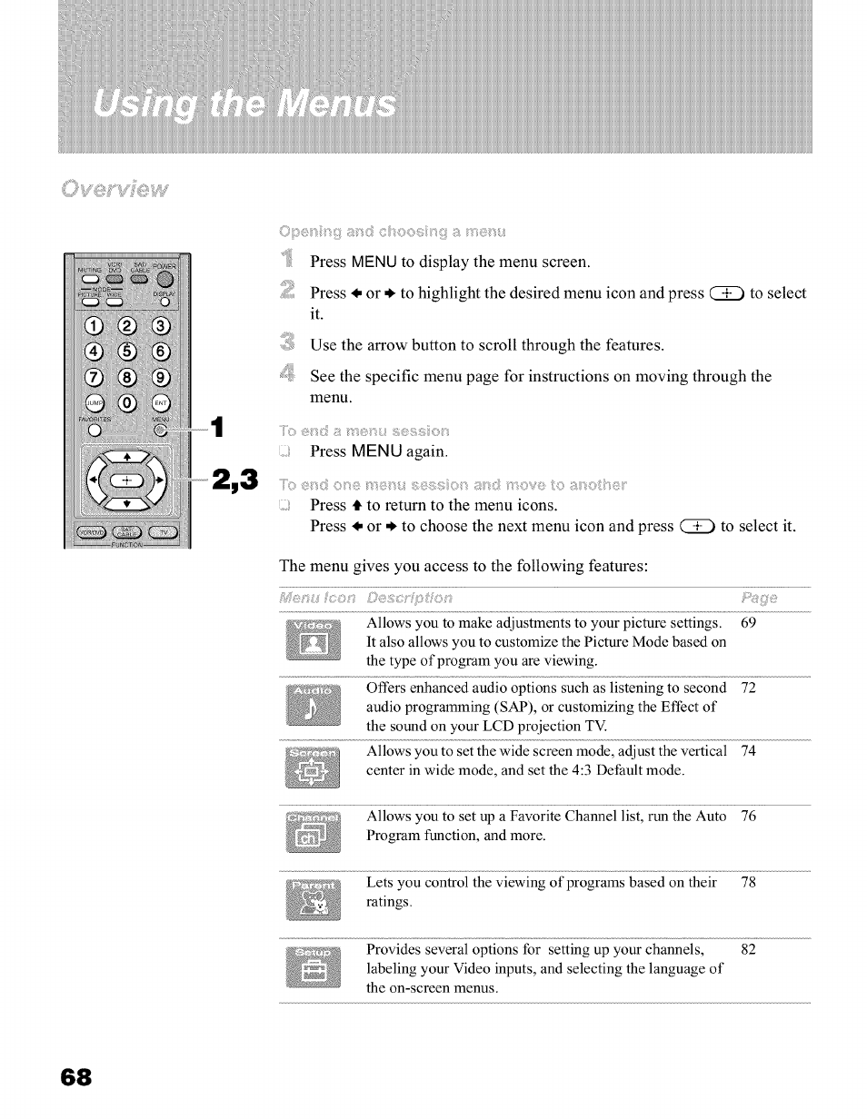 Sony KFO50WE610 User Manual | Page 68 / 104