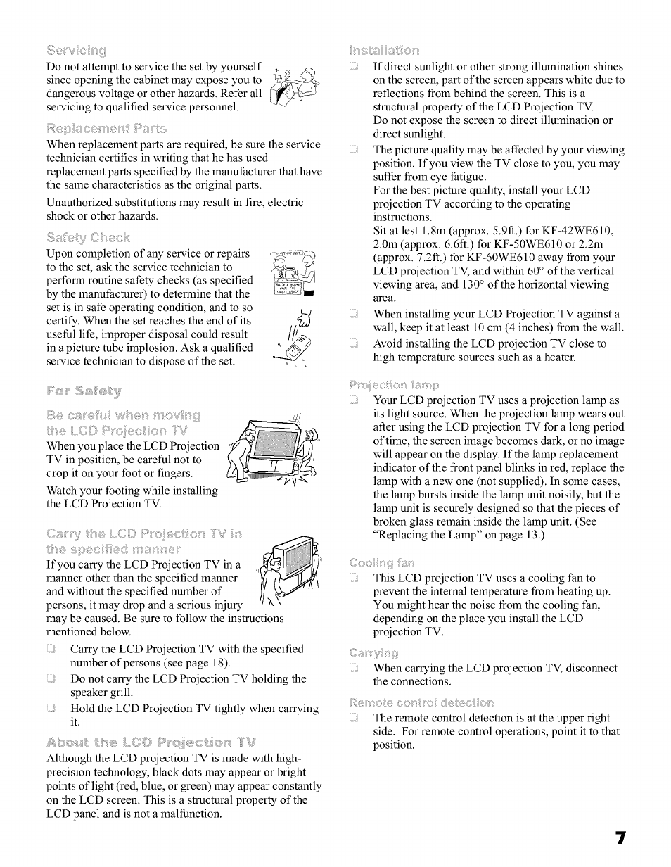 Sony KFO50WE610 User Manual | Page 7 / 104