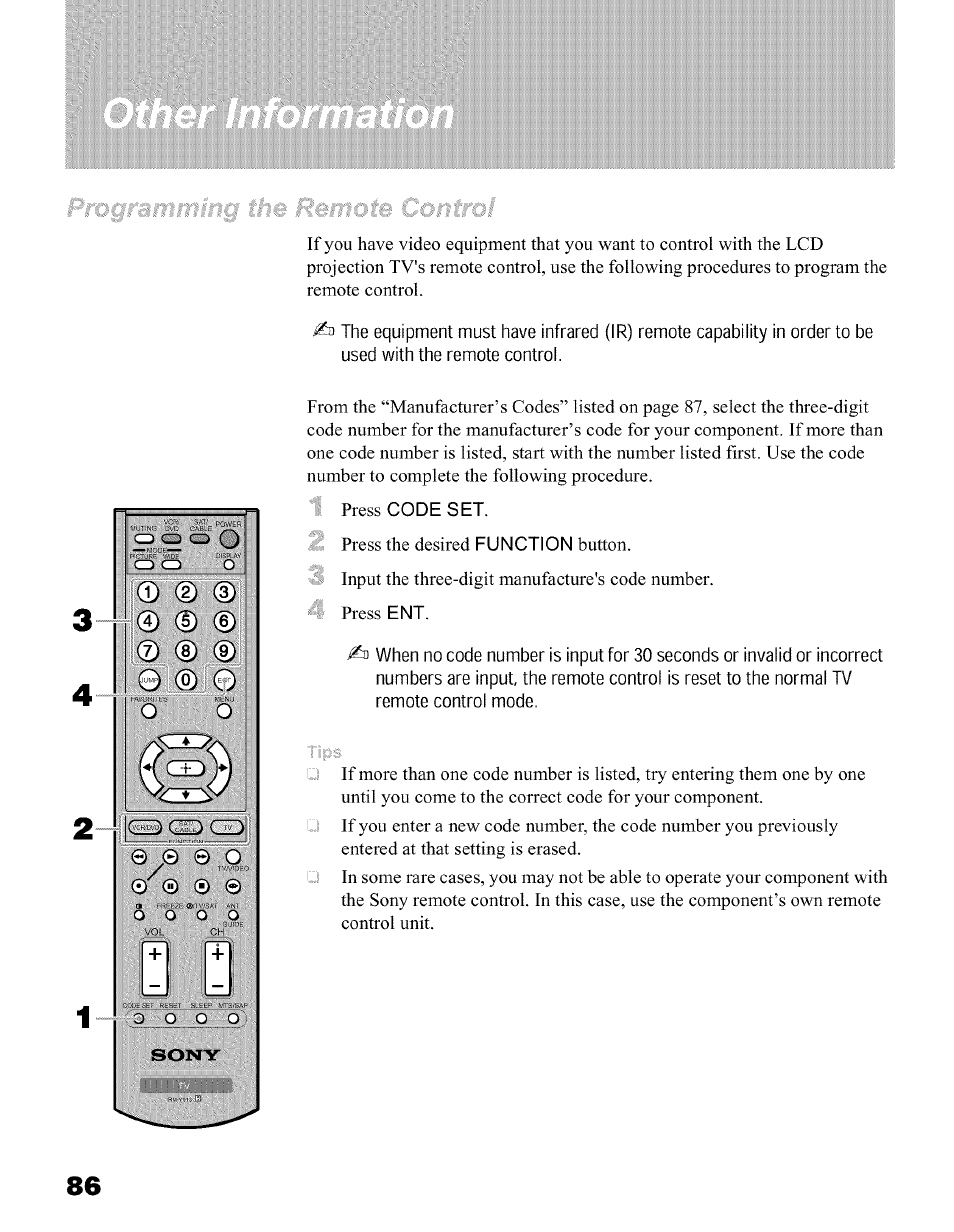 Sony KFO50WE610 User Manual | Page 86 / 104