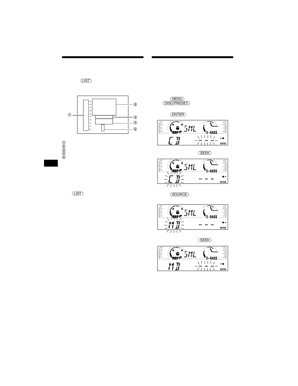 Displaying the information stored on a disc, Displaying the information stored, On a disc | Watching the tv or video while listening, To a cd or md — simultaneous play | Sony MDX-CA680X User Manual | Page 22 / 28