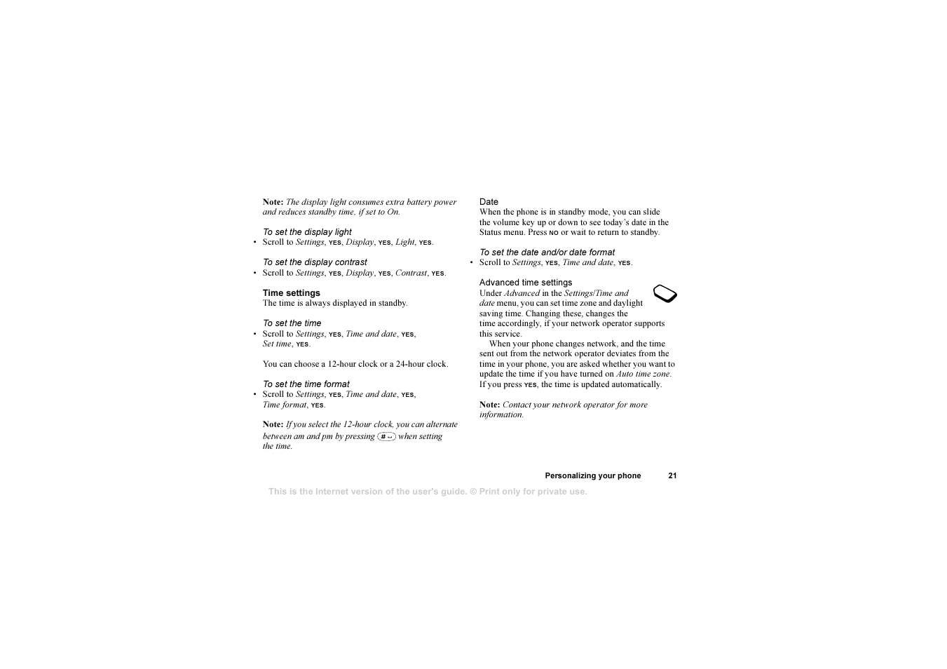 Sony T310 User Manual | Page 21 / 91