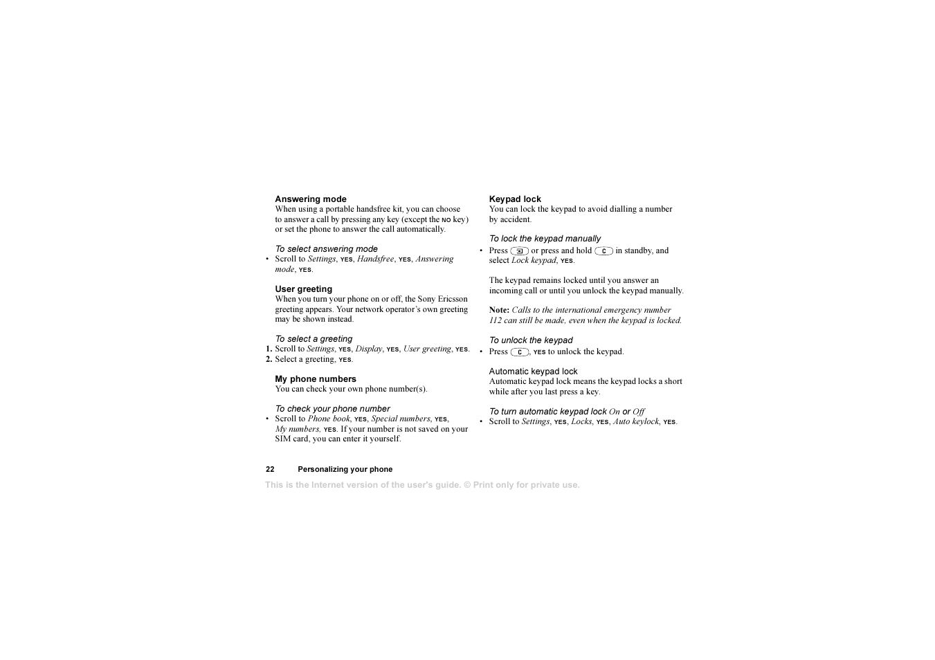 Sony T310 User Manual | Page 22 / 91