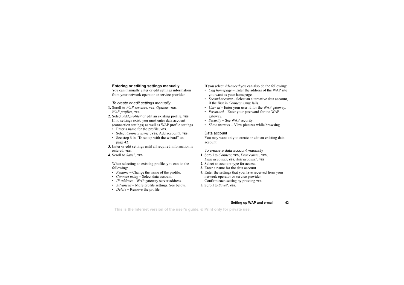 Sony T310 User Manual | Page 43 / 91