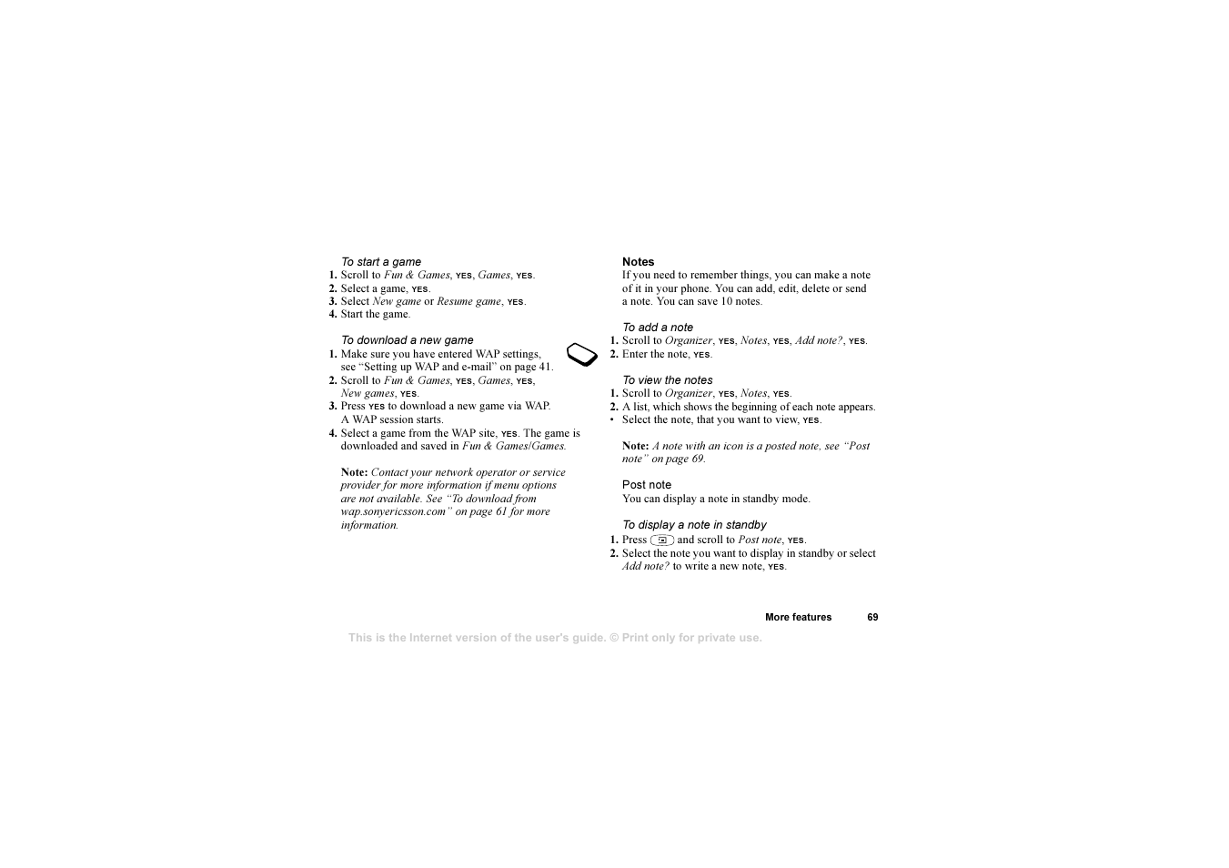 Sony T310 User Manual | Page 69 / 91