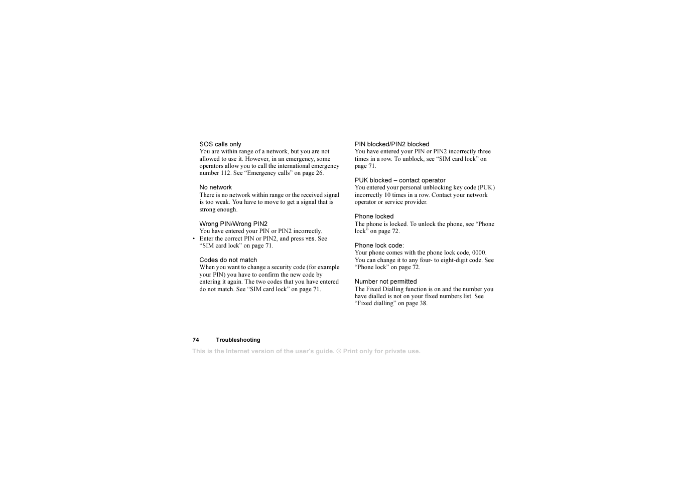 Sony T310 User Manual | Page 74 / 91
