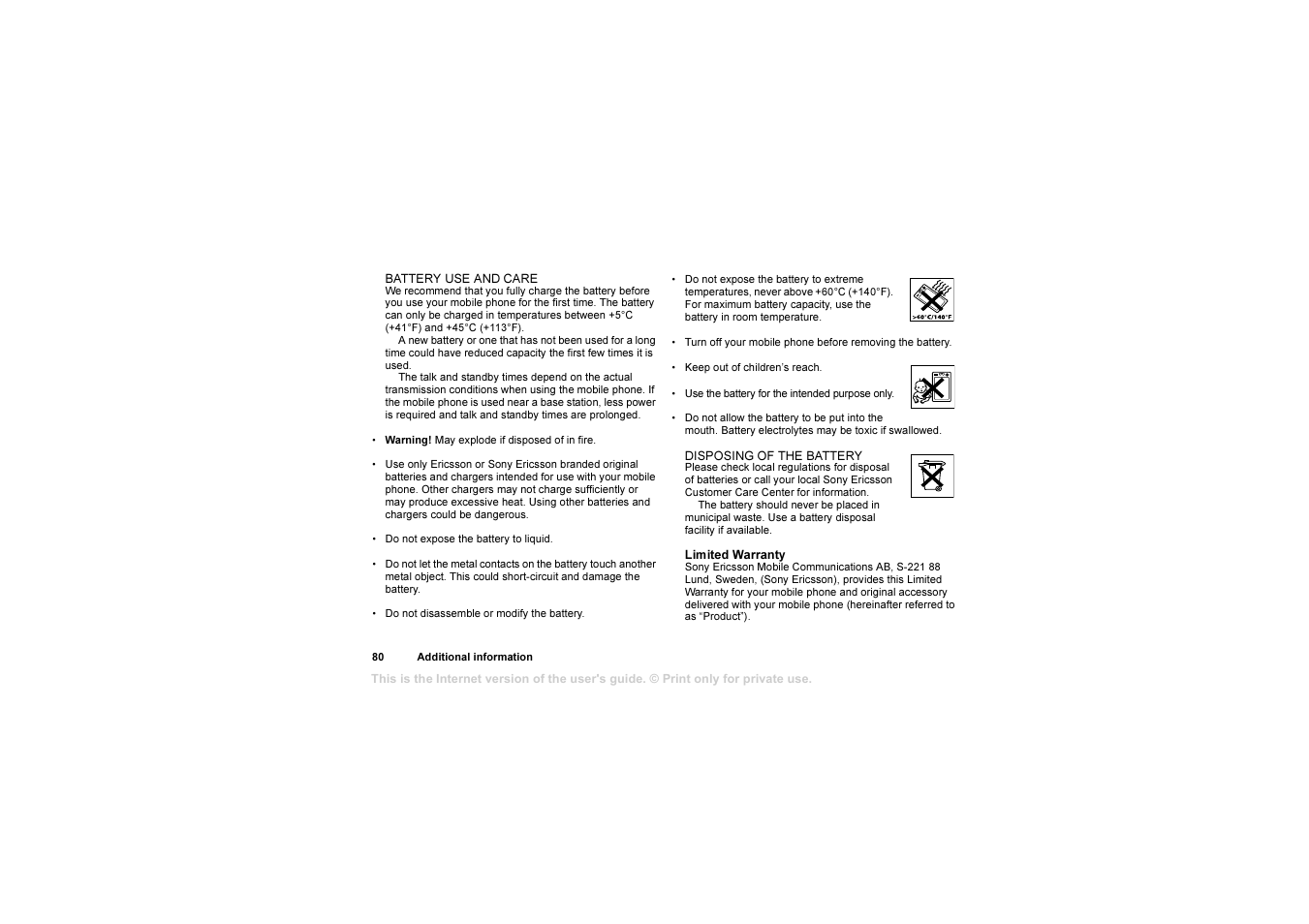 Sony T310 User Manual | Page 80 / 91