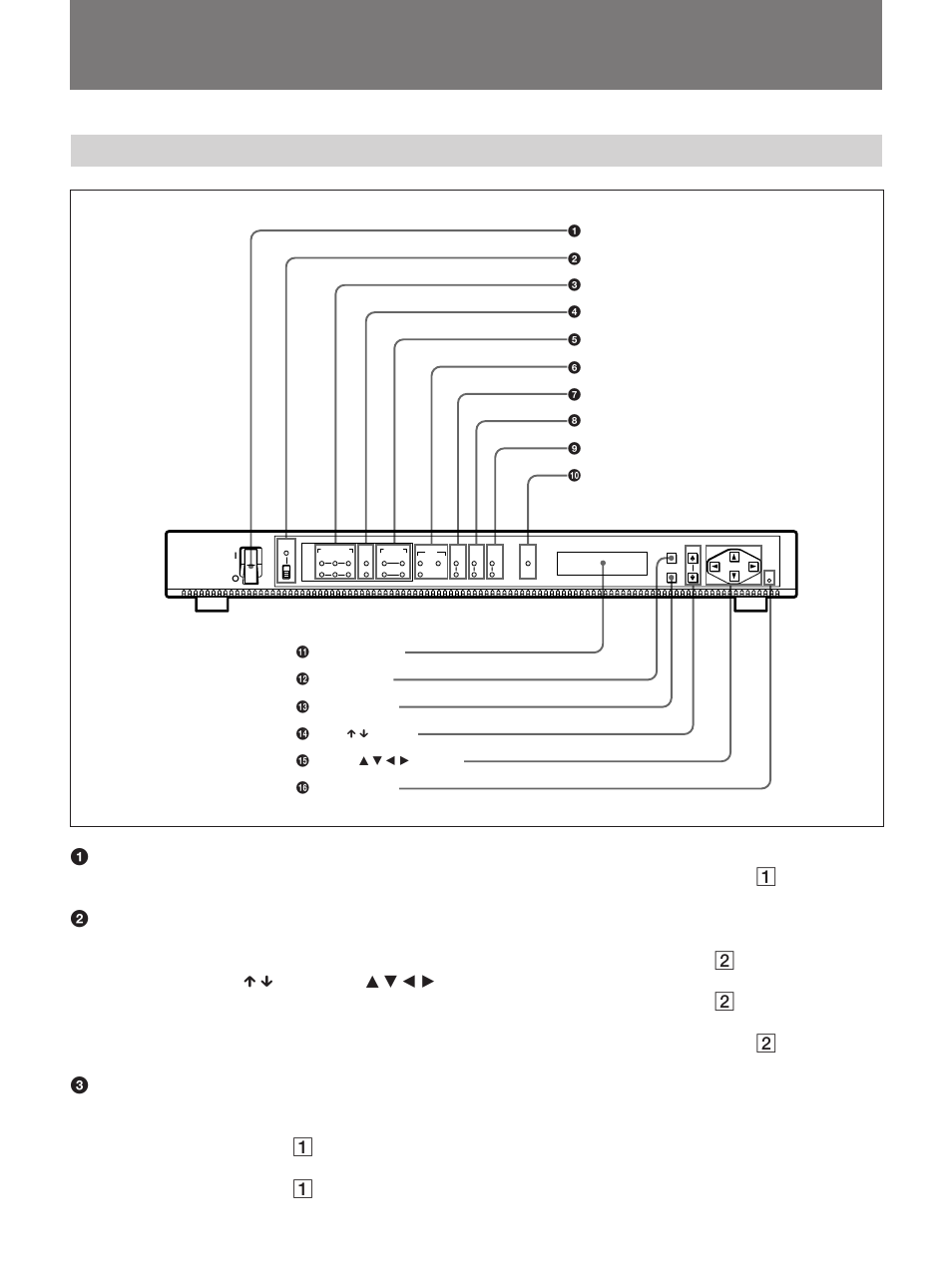 Locations and functions of parts and controls, Front panel, Continued) | Sony DSM-T1 User Manual | Page 5 / 19