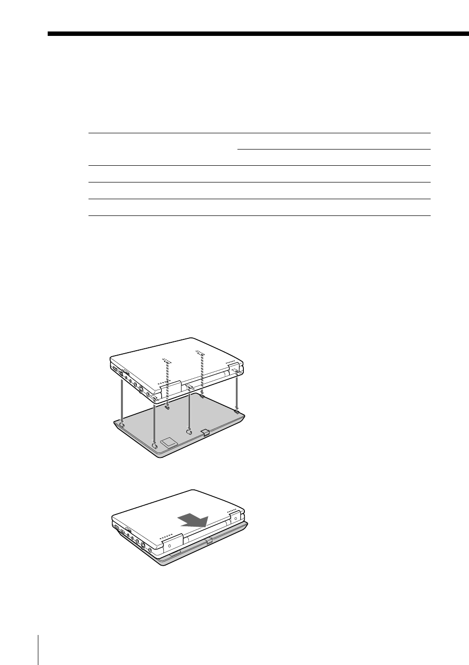 Using the rechargeable battery pack, Attaching the battery pack | Sony DVP-F5 User Manual | Page 26 / 120