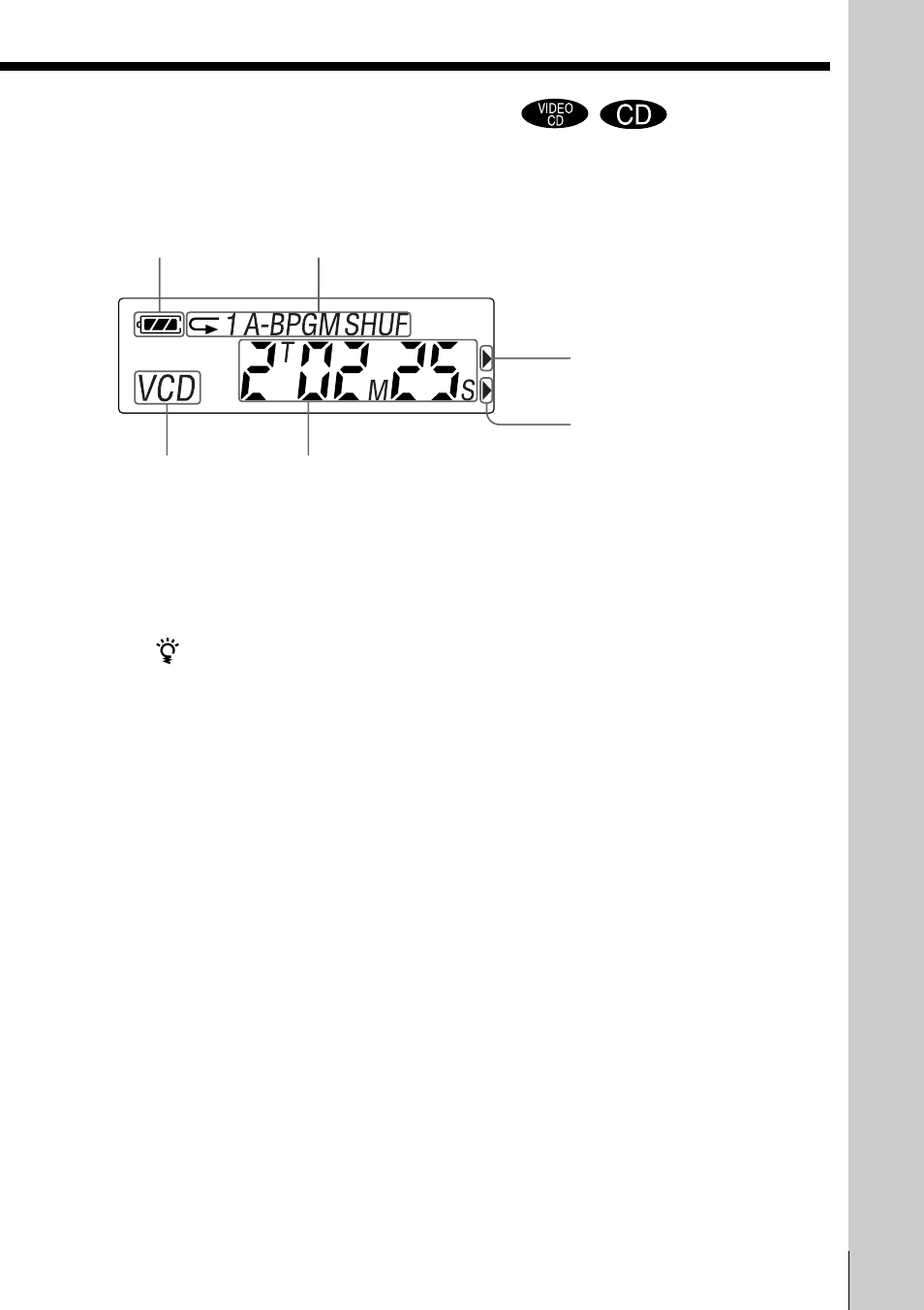 When playing back a cd/video cd | Sony DVP-F5 User Manual | Page 43 / 120