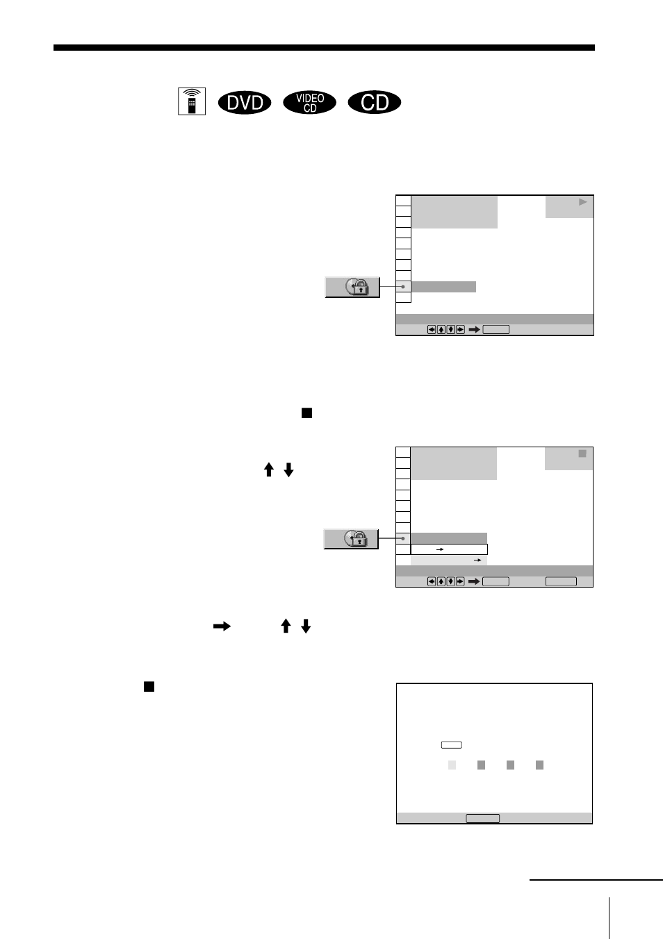 Locking discs (custom parental control) z, Setting the custom parental control for a disc | Sony DVP-F5 User Manual | Page 65 / 120