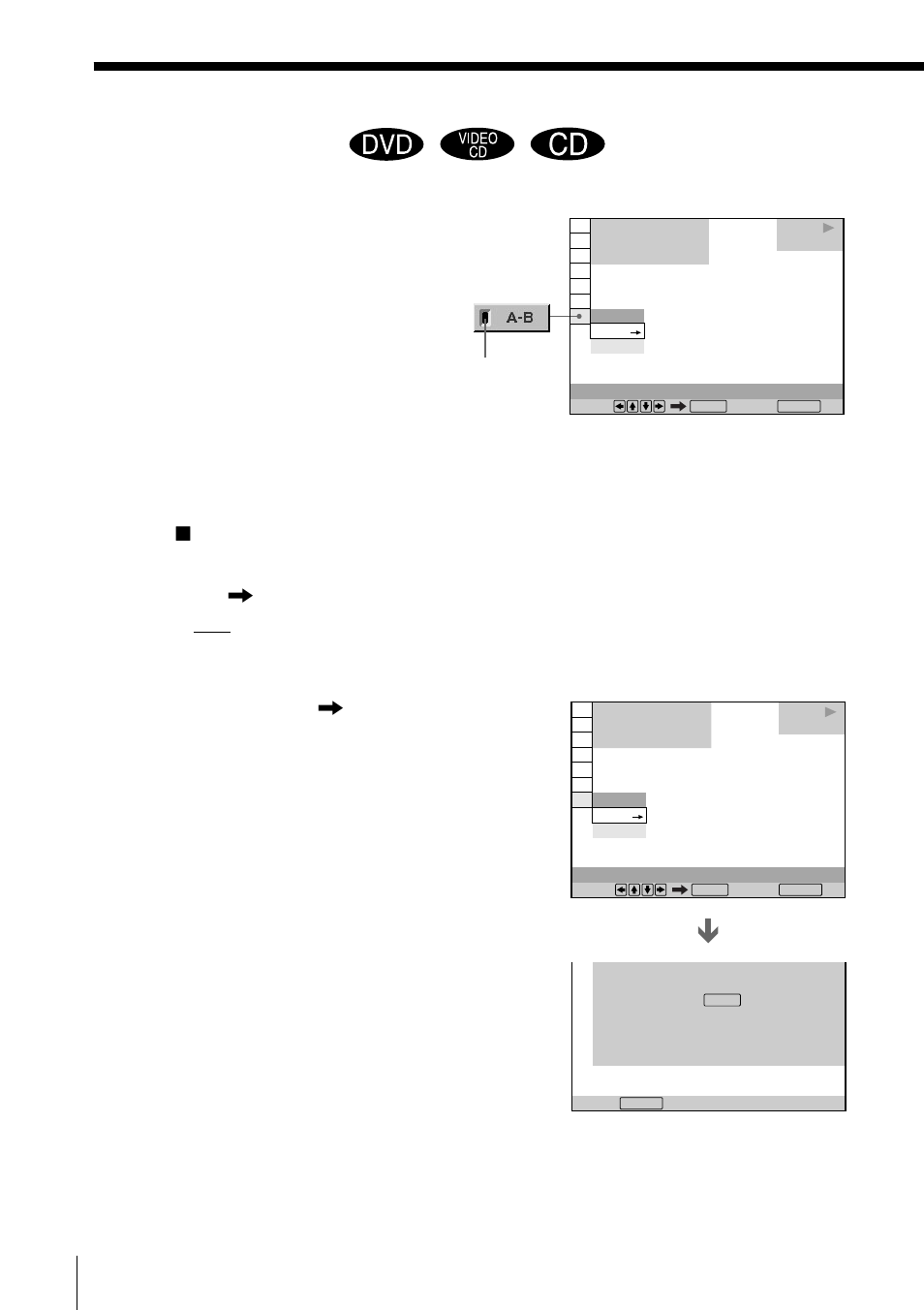 Repeating a specific portion (a-b repeat), Setting a portion for a-b repeat | Sony DVP-F5 User Manual | Page 74 / 120