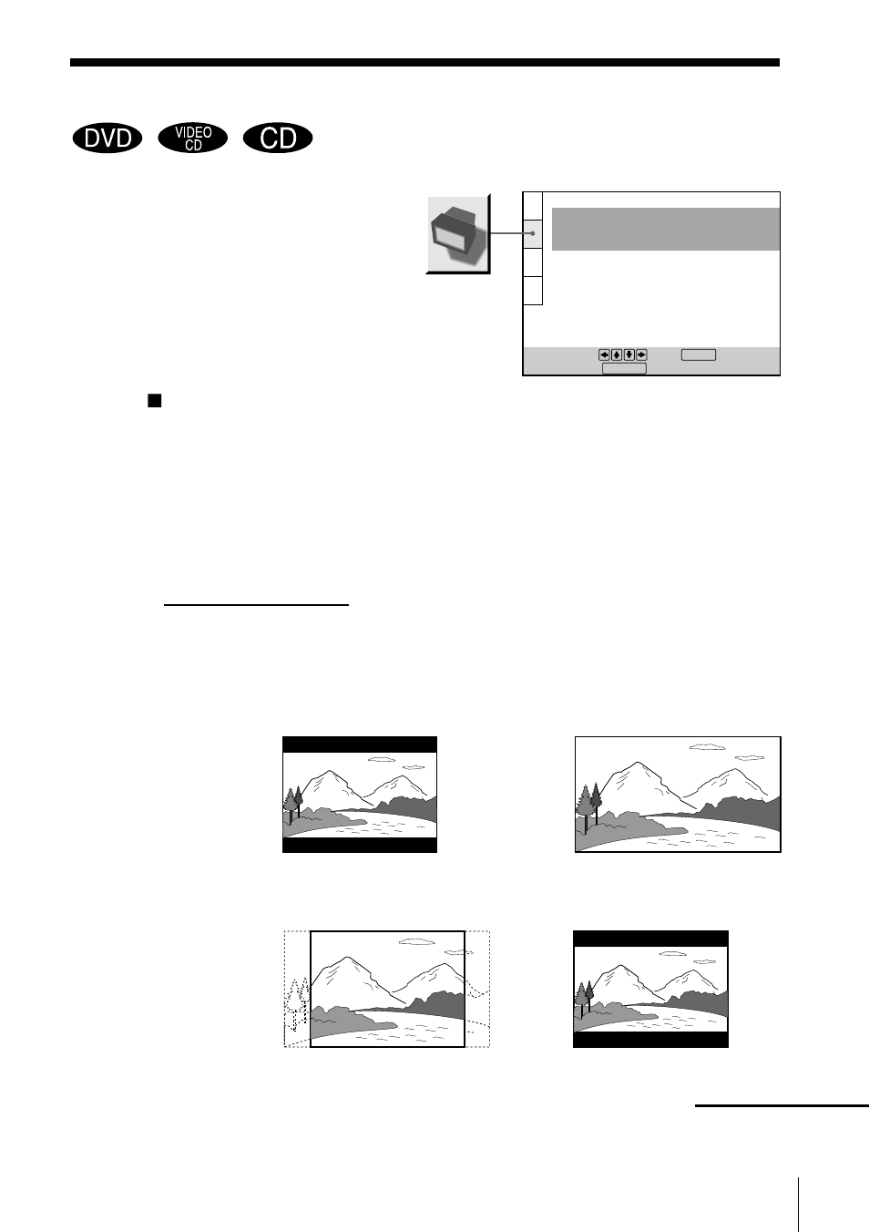 Settings for the display (screen setup) | Sony DVP-F5 User Manual | Page 83 / 120