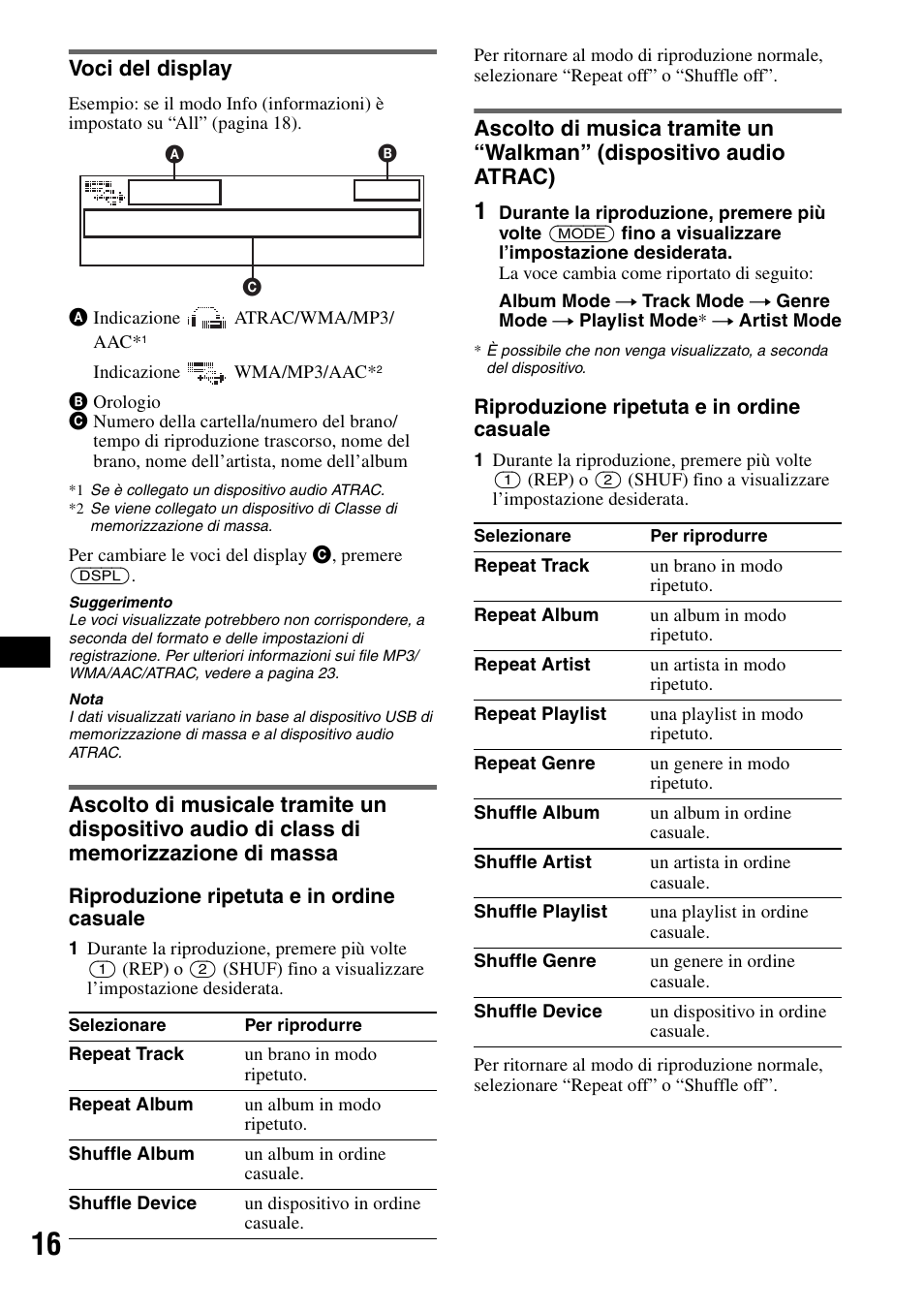 Voci del display | Sony CDX-GT828U User Manual | Page 100 / 140