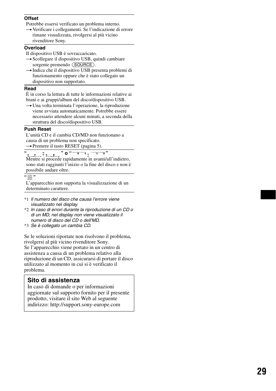 Sito di assistenza | Sony CDX-GT828U User Manual | Page 113 / 140