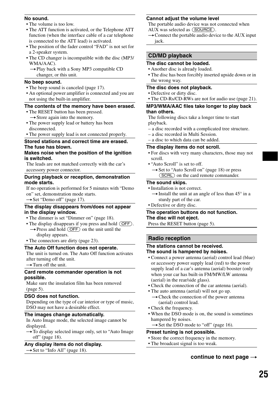 Sony CDX-GT828U User Manual | Page 25 / 140