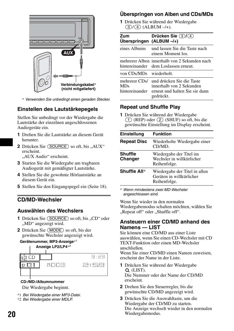 Cd/md-wechsler | Sony CDX-GT828U User Manual | Page 46 / 140