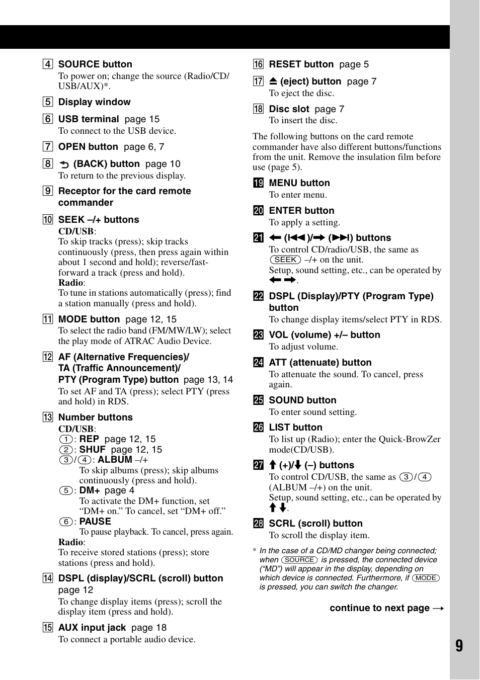 Sony CDX-GT828U User Manual | Page 9 / 140