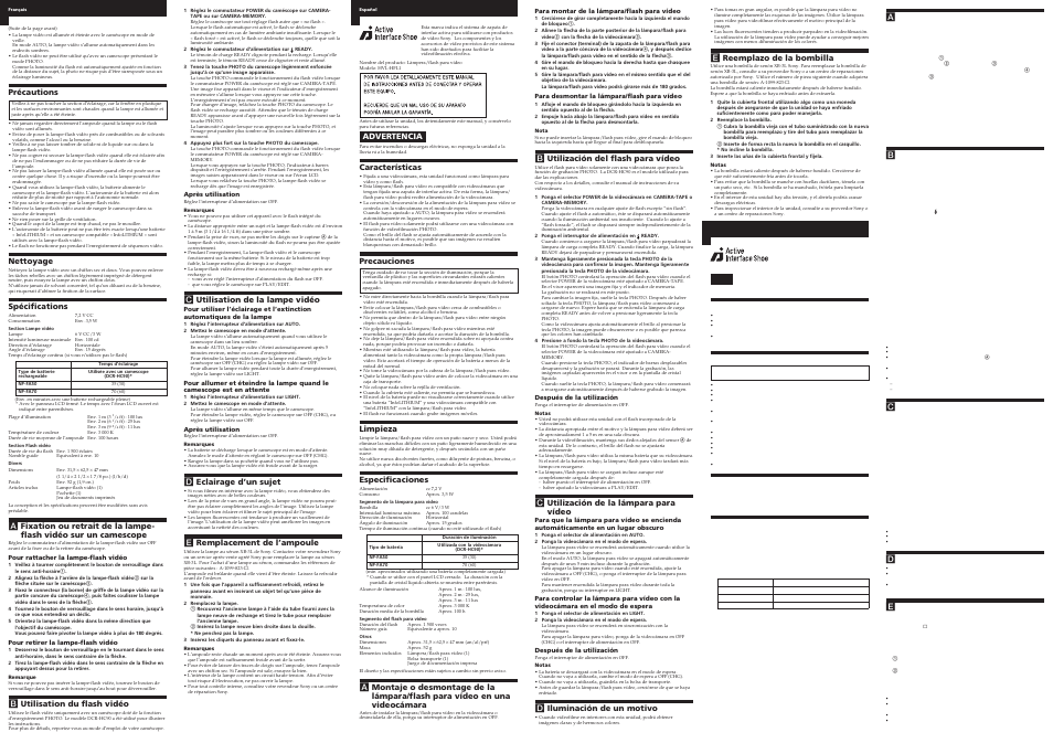 Sony HVL-HFL1 User Manual | Page 2 / 2