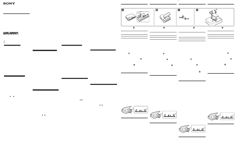 Sony WM-FX475 User Manual | 2 pages