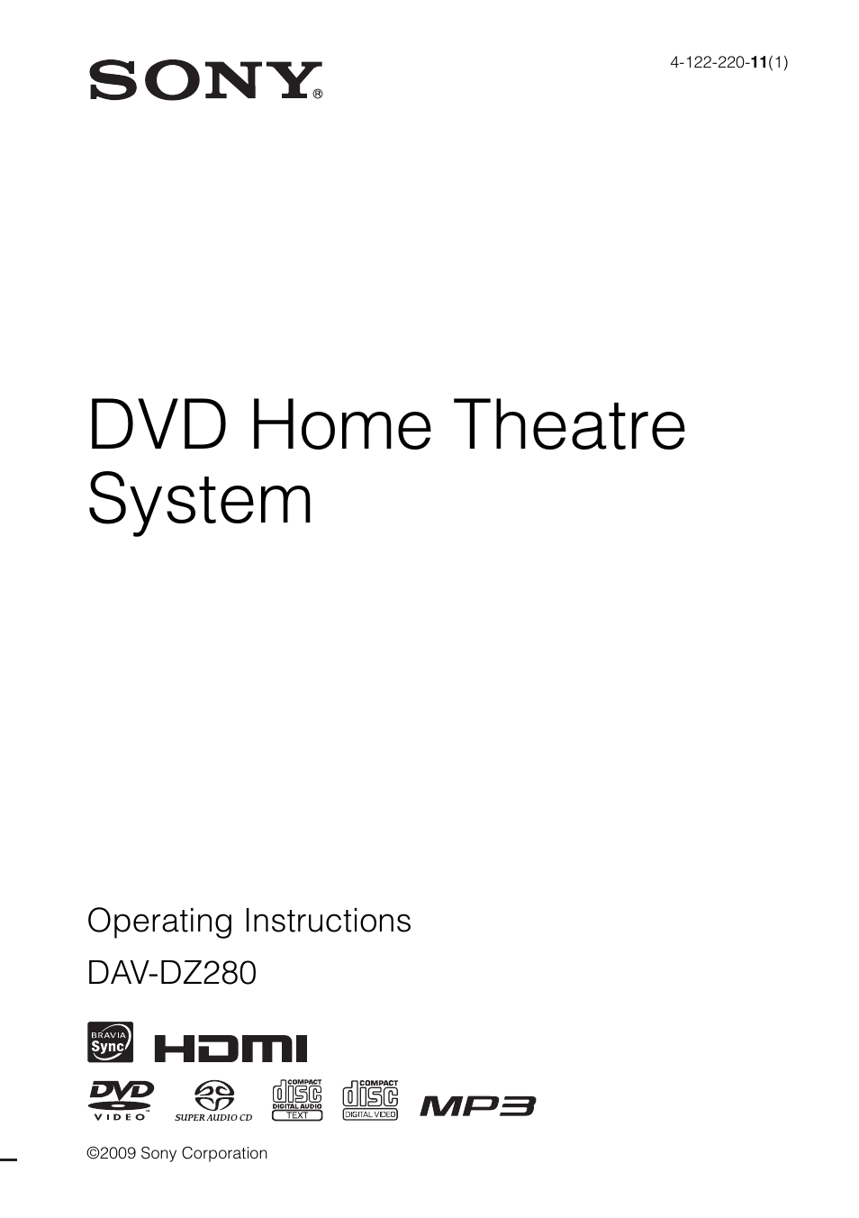 Sony DAV-DZ280 User Manual | 104 pages