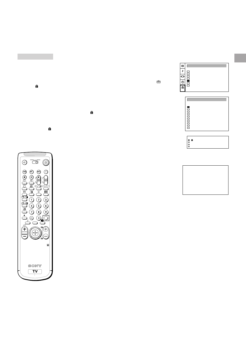 Using parental lock, Tuning in a channel temporarily, Parental lock | Sony KP-41S5K User Manual | Page 13 / 146