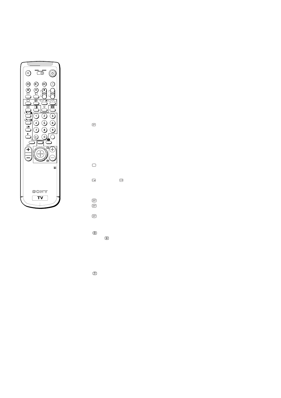 Teletext, Direct access functions, Switching teletext on and off | Preventing a teletext page from being updated, Revealing hidden information (e.g. for a quiz) | Sony KP-41S5K User Manual | Page 18 / 146